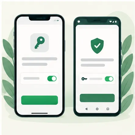 绿茶 VPN 移动端 VPN 配置授权界面，展示 iOS 与 Android 首次启动时的授权提示